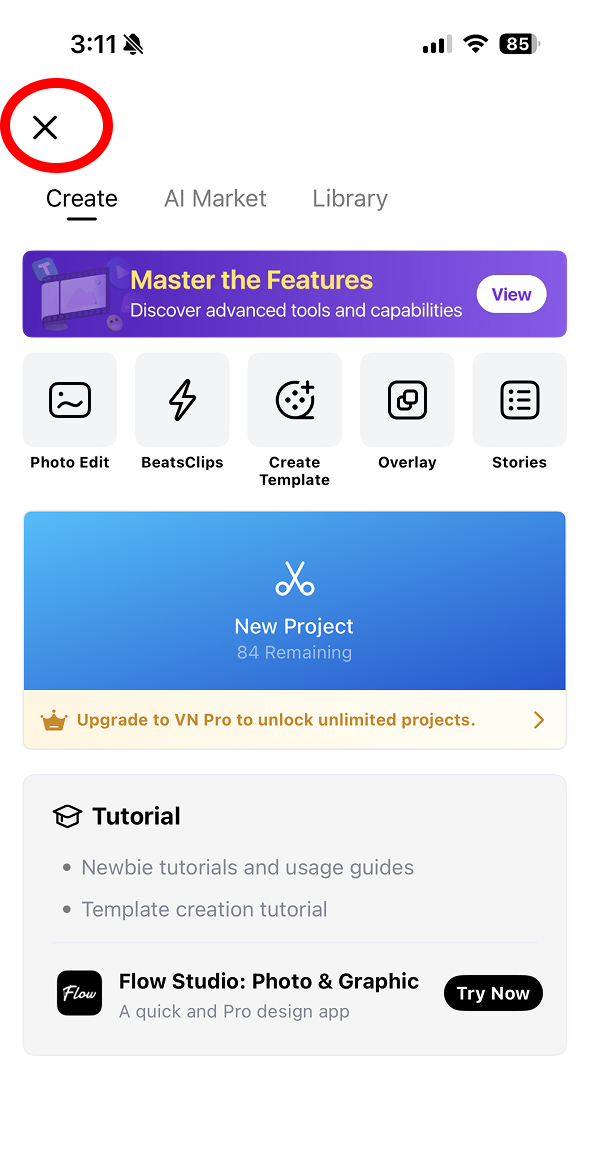 Open Your Projects screenshot