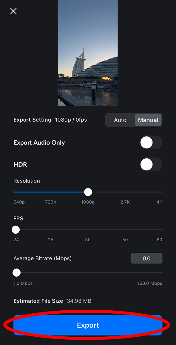 Export Video screenshot